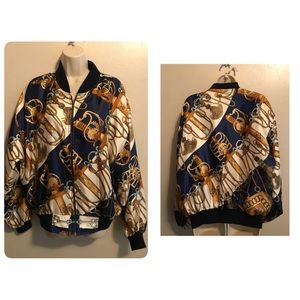 Baroque print bomber vintage jacket
